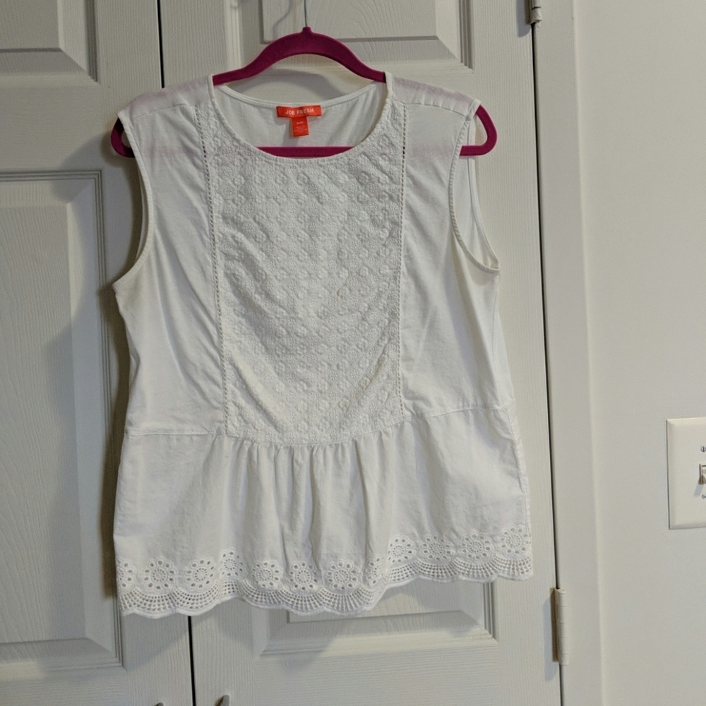 Eyelet Peplum Tee